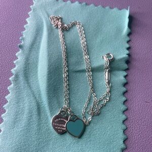 Tiffany & Co. Silver Necklace with Turquoise Heart